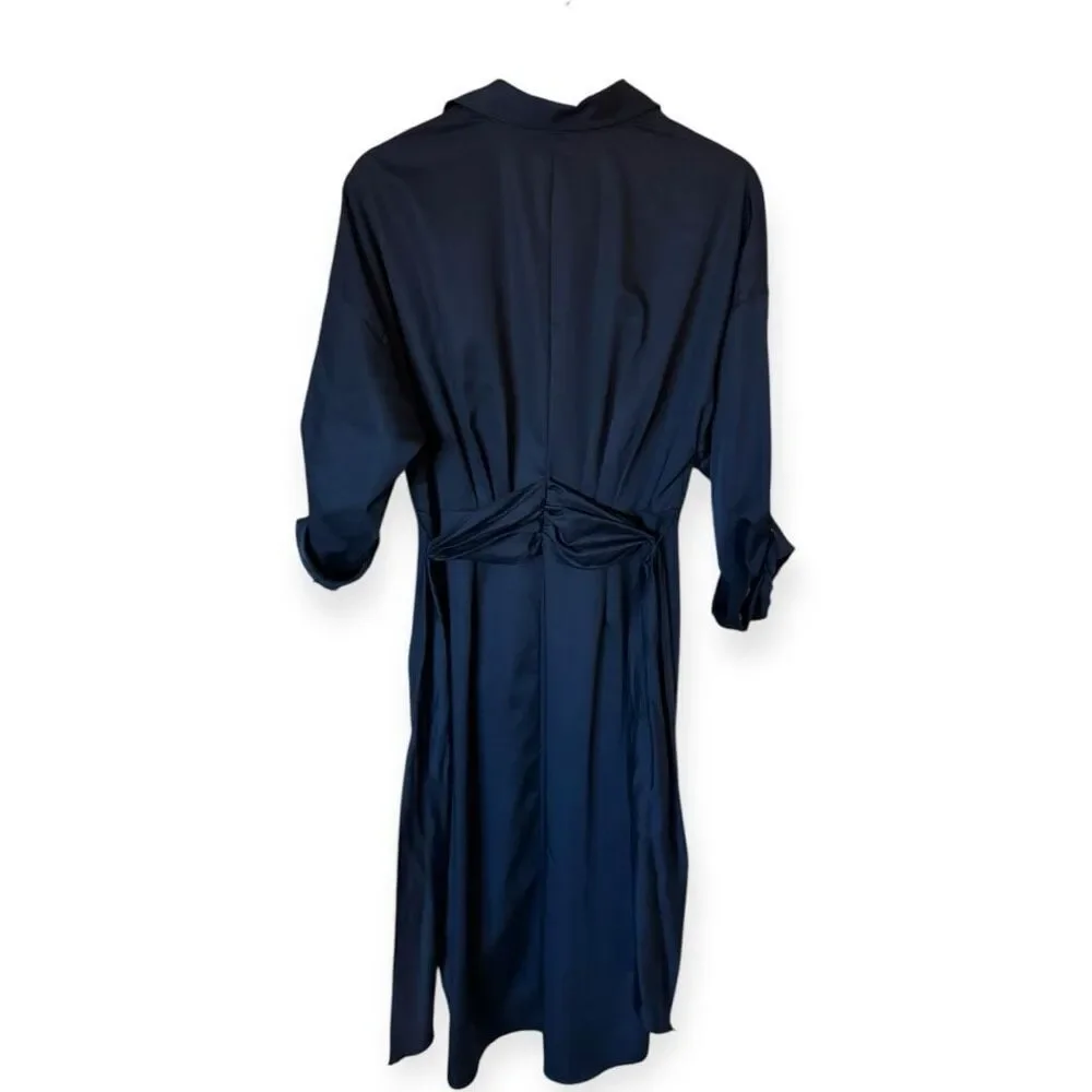 Antonio Melani Navy Blue Roxanne Pleated Tie Dress